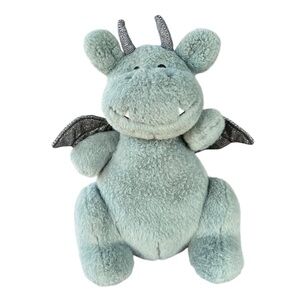 Mon Ami Dax Dragon Plush Cuddle Lovie Soother Stuffed Animal Sage Green Glitter